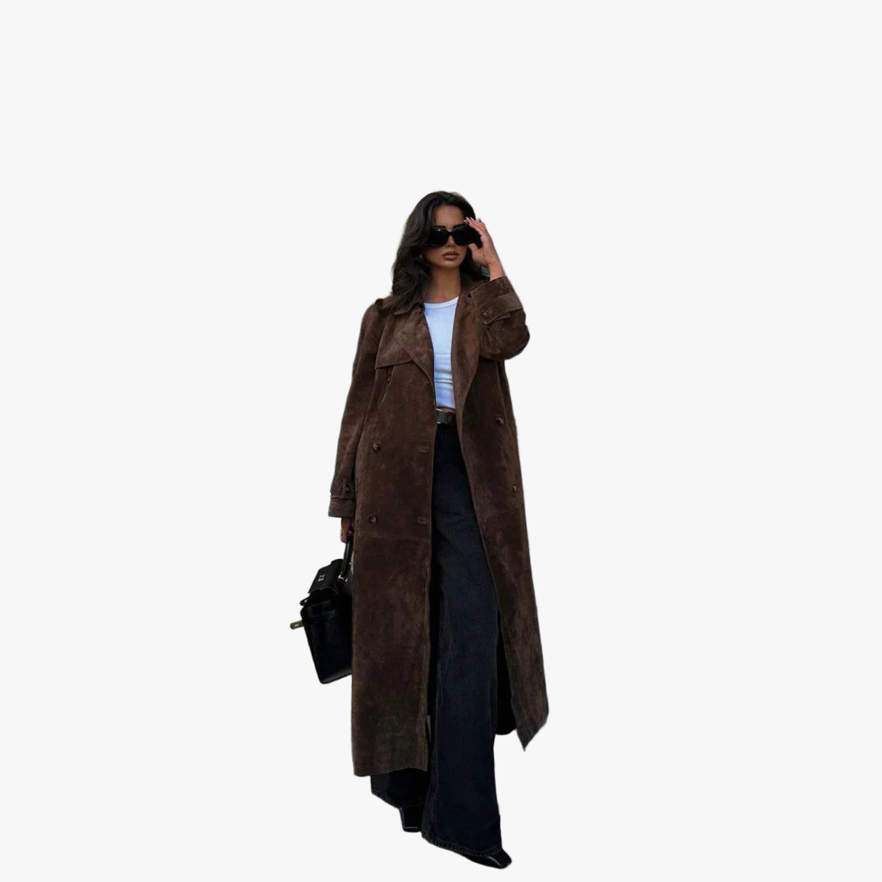 Trench Coat Elegante e Chic con Design Doppiopetto