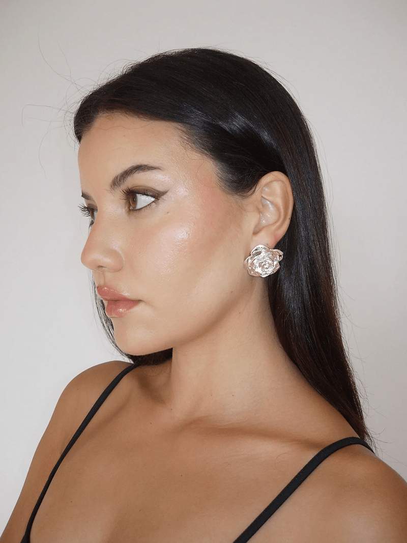 Orecchini a Bottone Rosa