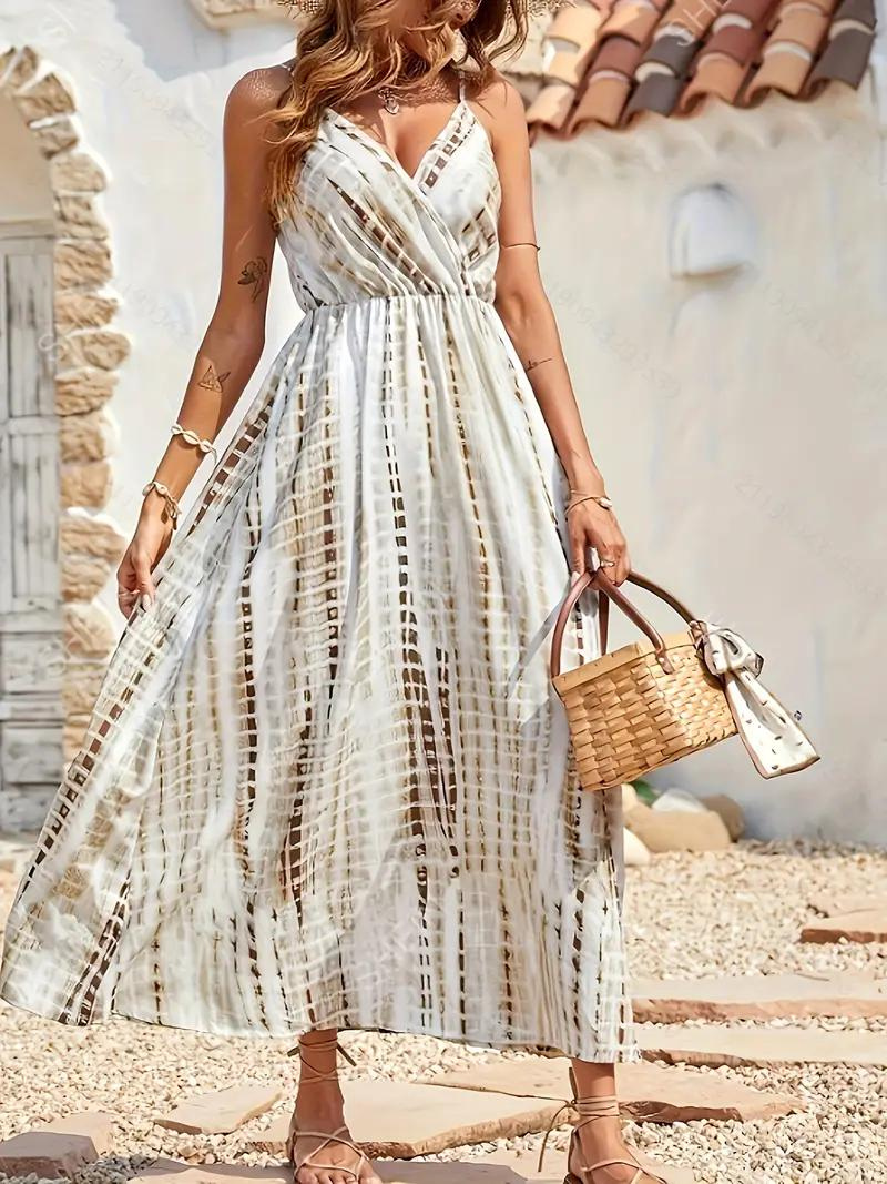 Abito Maxi Tie-Dye con Spacco