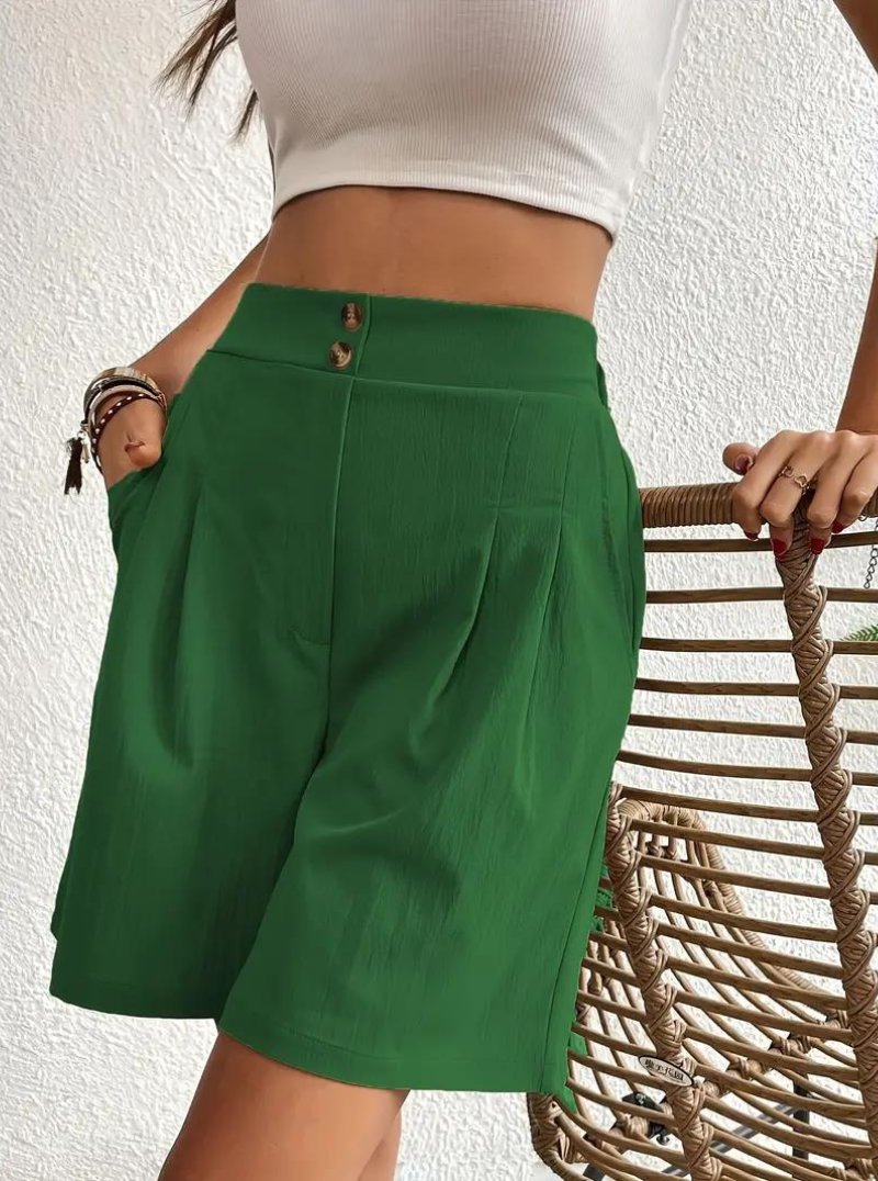 Donna Shorts Vita Alta Pieghe Frontali Tasche Funzionali-82558-07bbe6f6-de12-4d8b-850c-68b005a5e88a