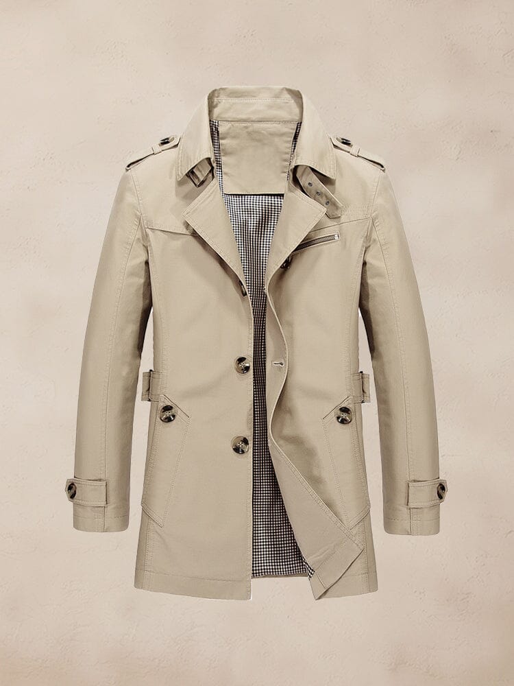 Classic Leisure Trench Coat Coat coofandy Beige M 