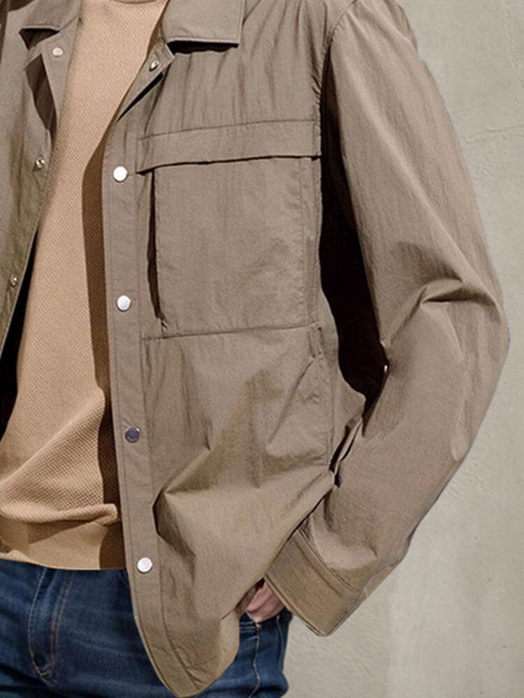 Utility Lightweight Pocket Jacket Jackets coofandy 
