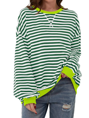 Maglia a Righe Casual Manica Lunga