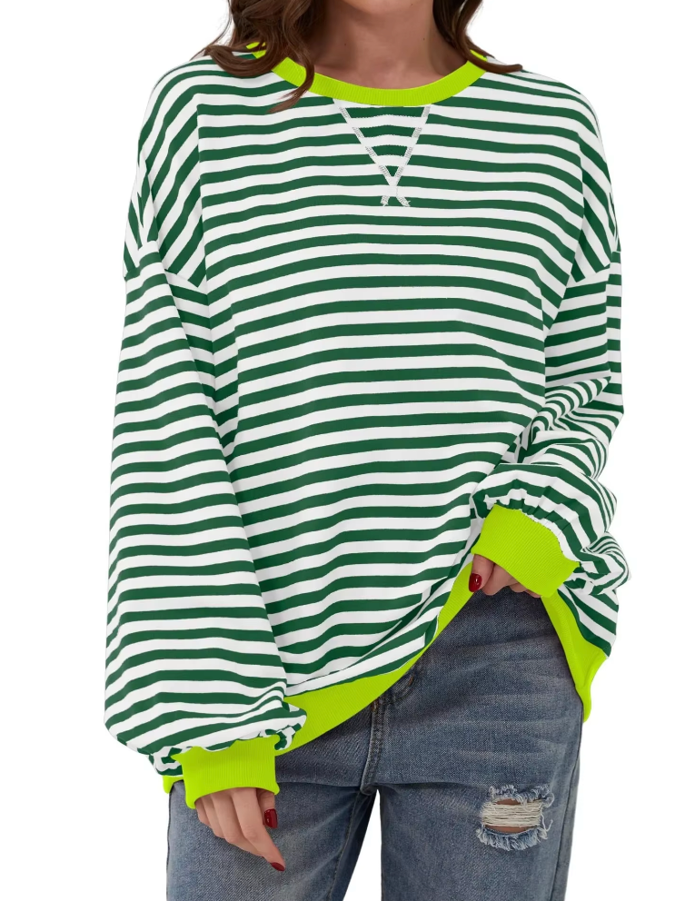 Maglia a Righe Casual Manica Lunga