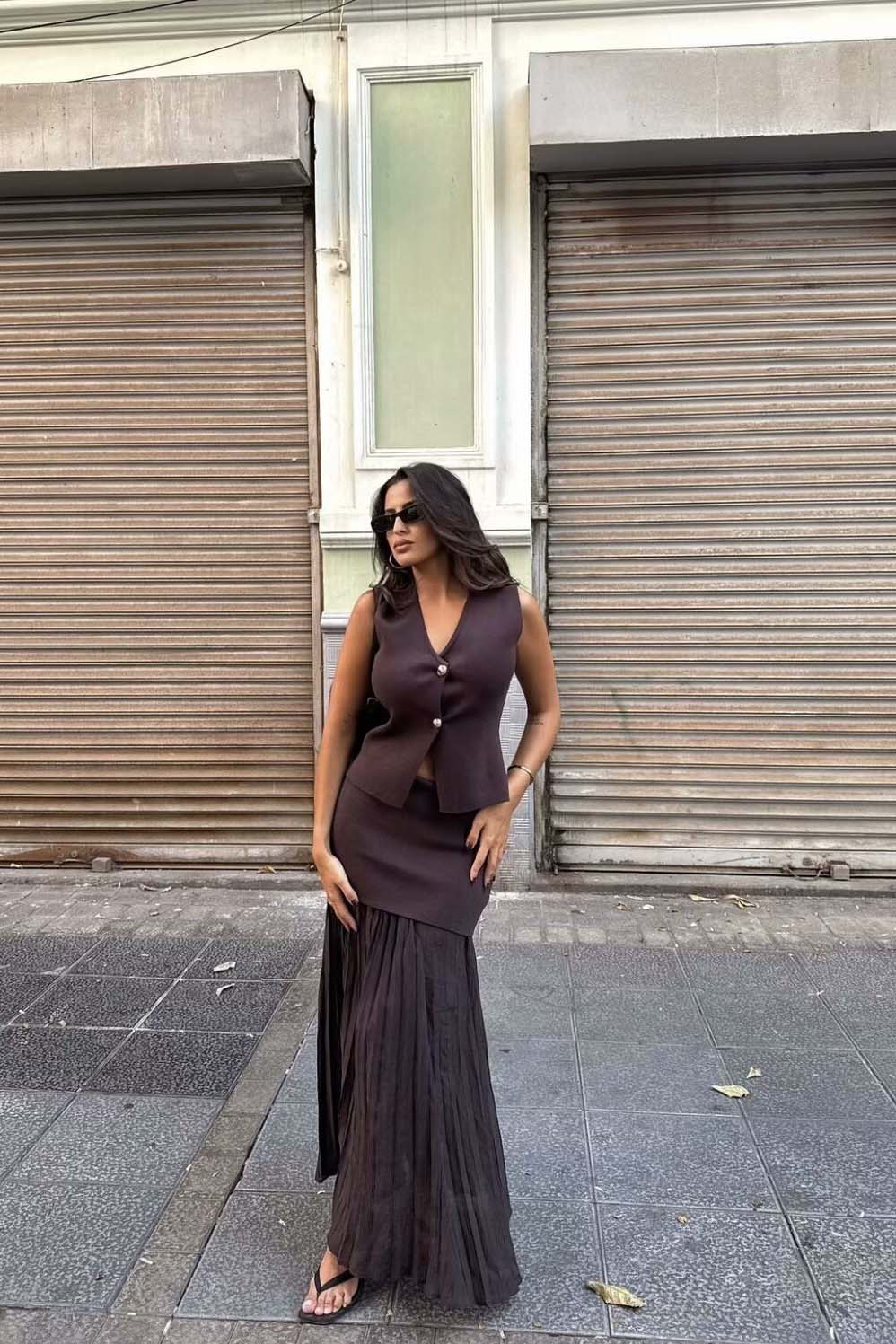 Completo Sofisticato con Gonna Plissettata