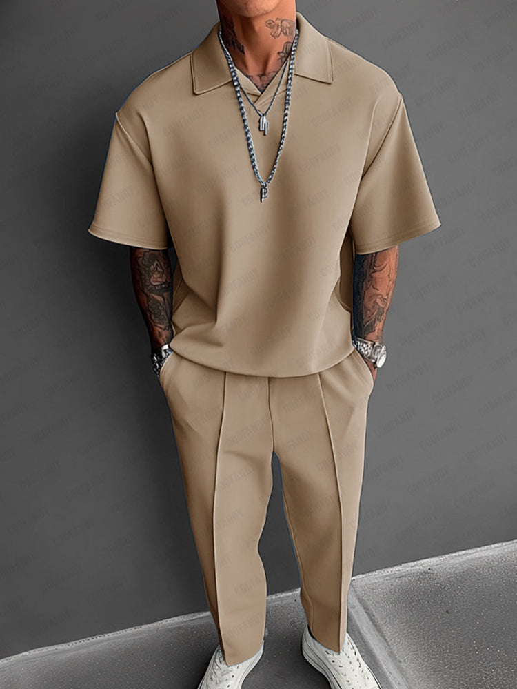 Eric Completo Estivo Elegante: Polo e Pantalone Stile Moderno