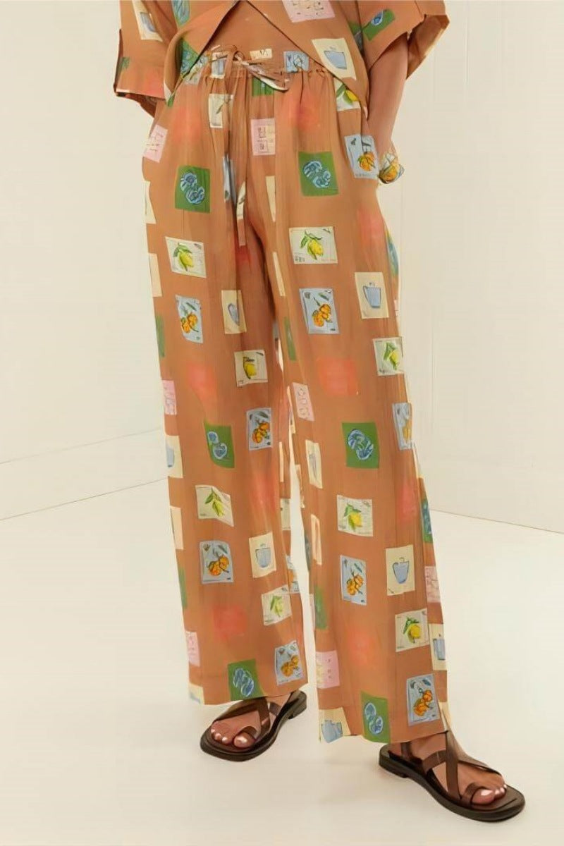 Completo Estivo in Lino con Stampa Artistica