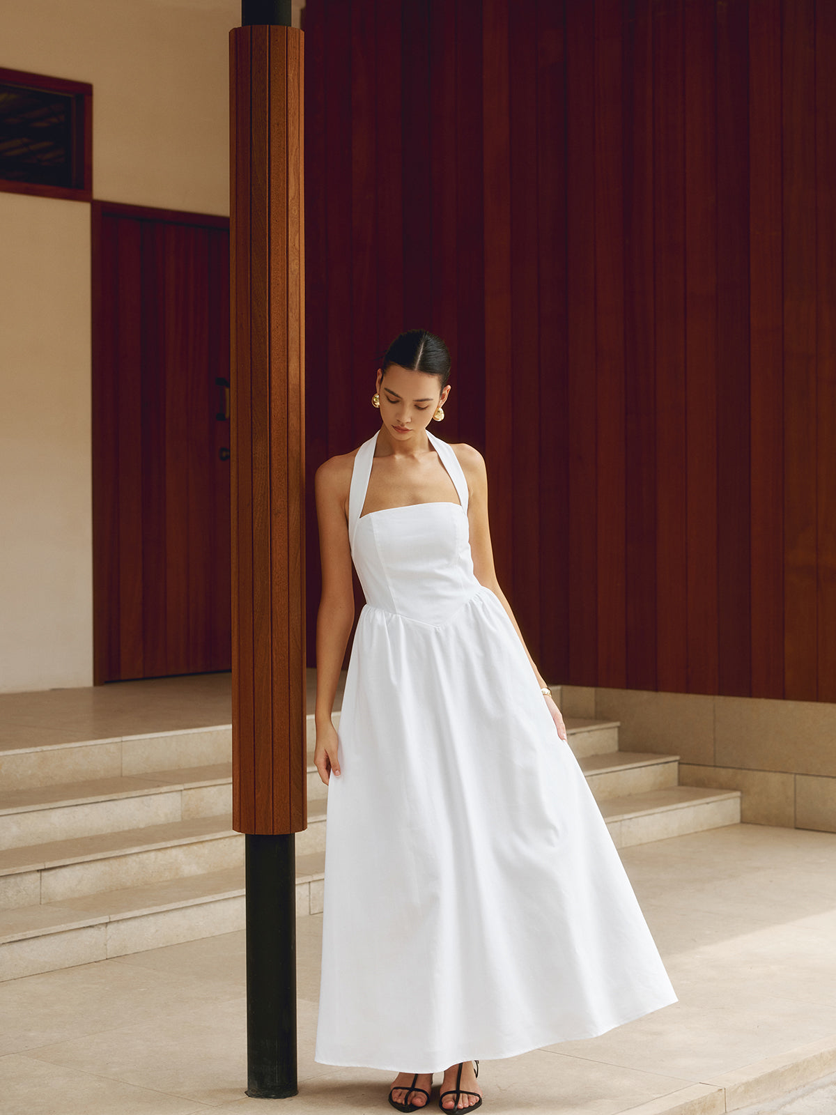 Abito A-Line con Scollo All'Americana