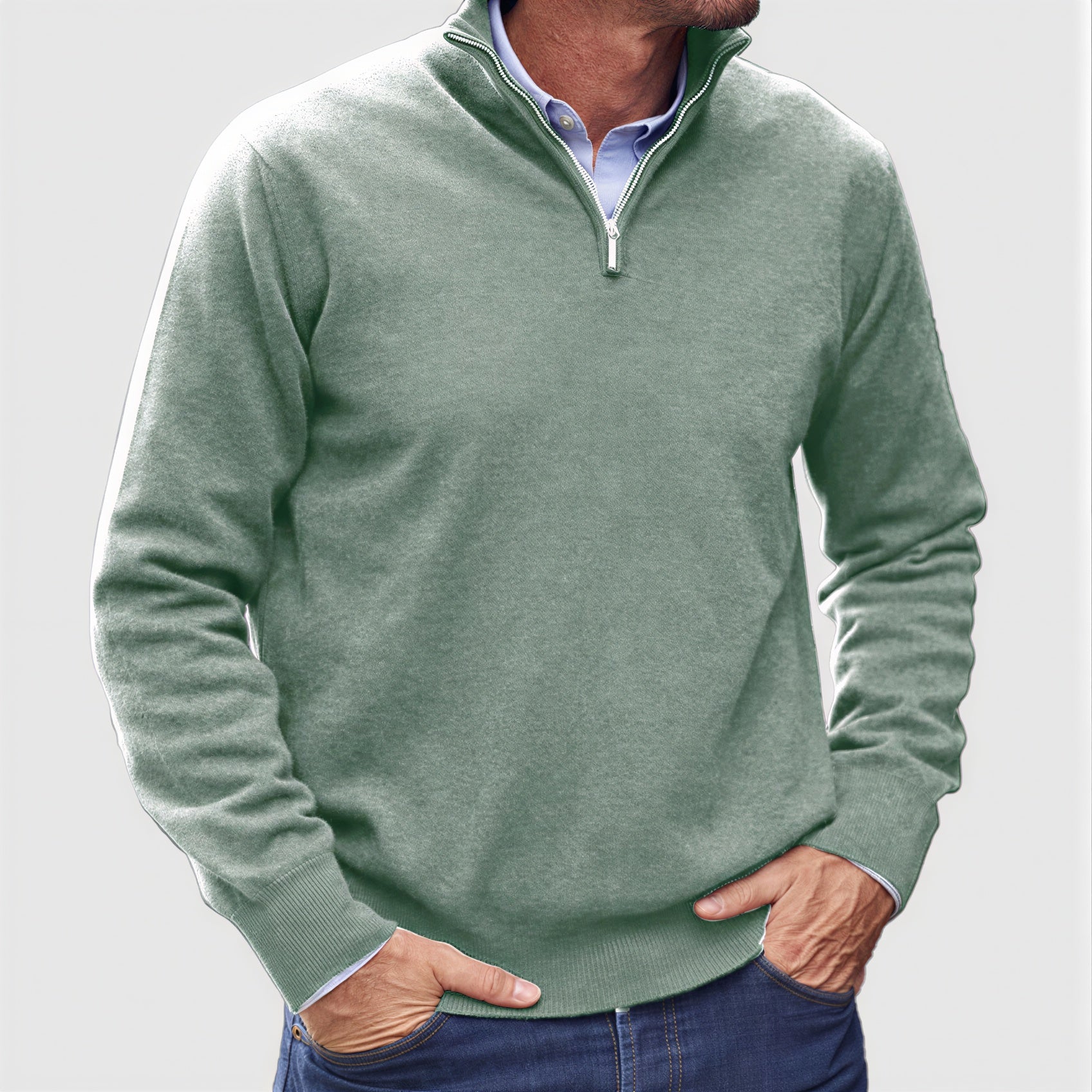 Pullover Uomo Zip Corta | Maglia Raffinata | Tutto l'Anno