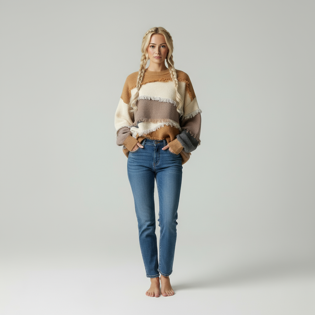 Oversize Patchwork Frange Chic