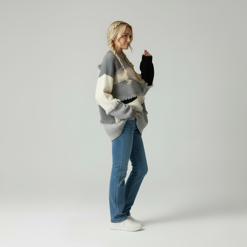 Oversize Patchwork Frange Chic