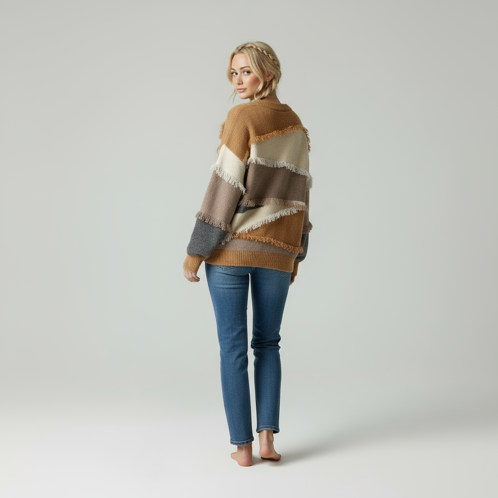 Oversize Patchwork Frange Chic