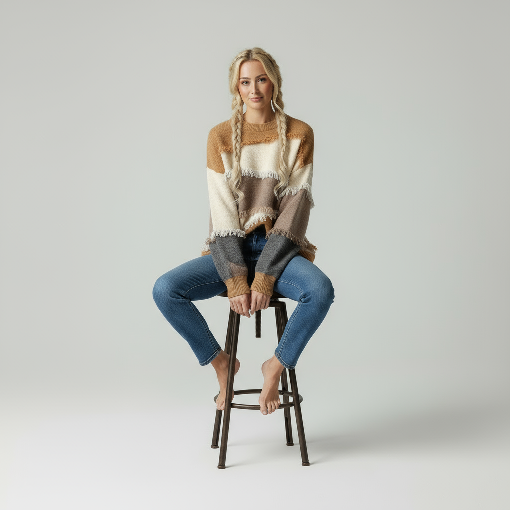 Oversize Patchwork Frange Chic