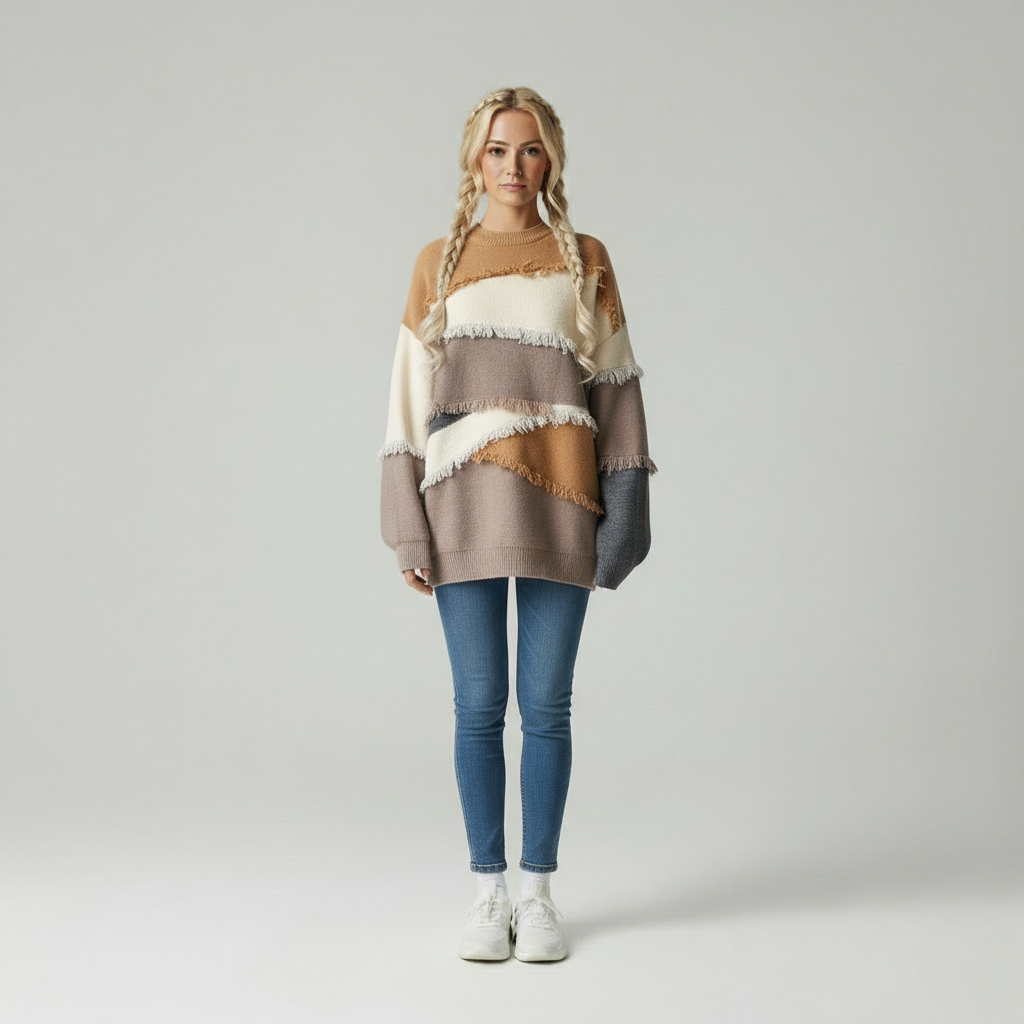 Oversize Patchwork Frange Chic