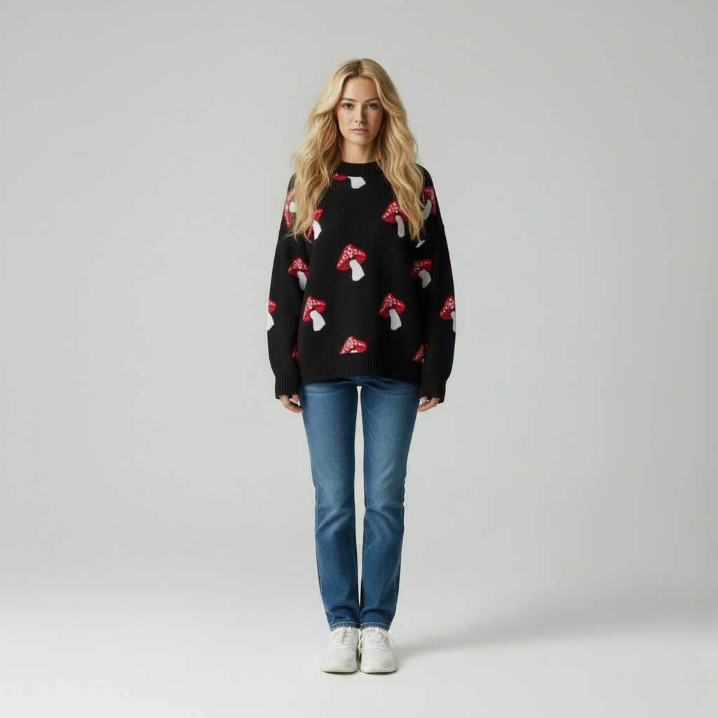 Maglione Chic con Funghi – Stile Moderno