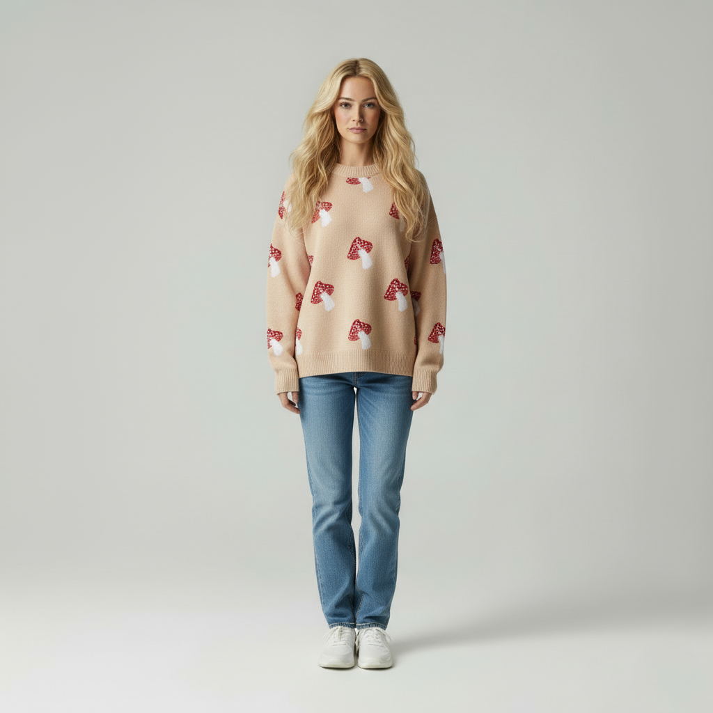 Maglione Chic con Funghi – Stile Moderno
