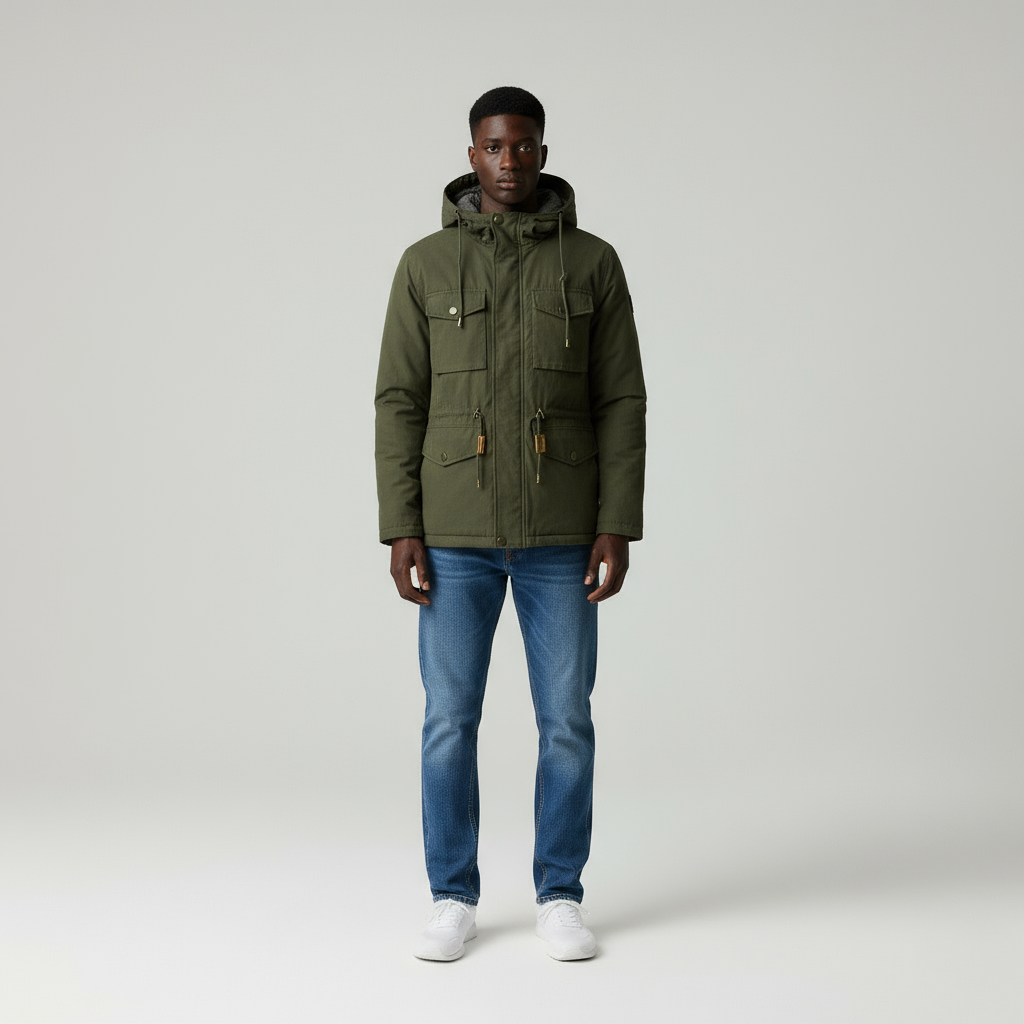 Amari Parka Uomo Invernale con Cappuccio Staccabile