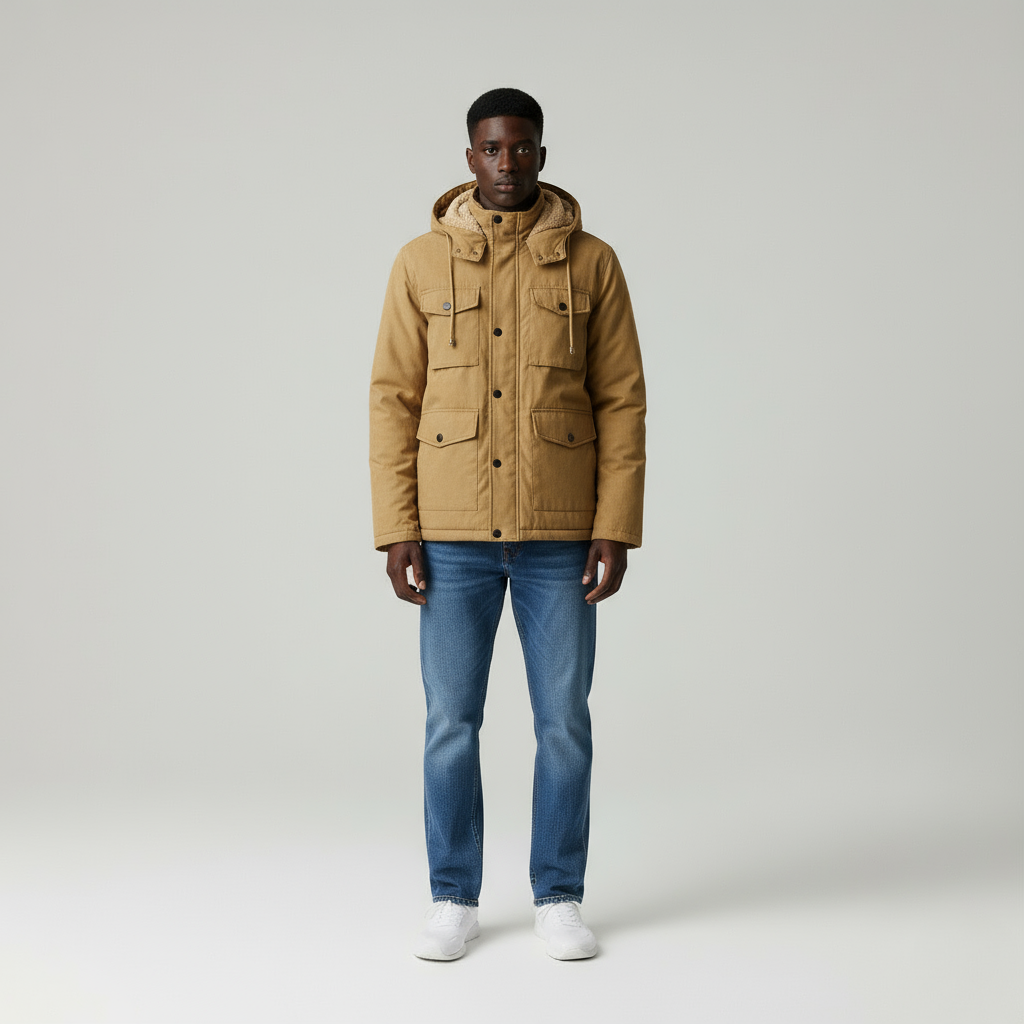 Amari Parka Uomo Invernale con Cappuccio Staccabile