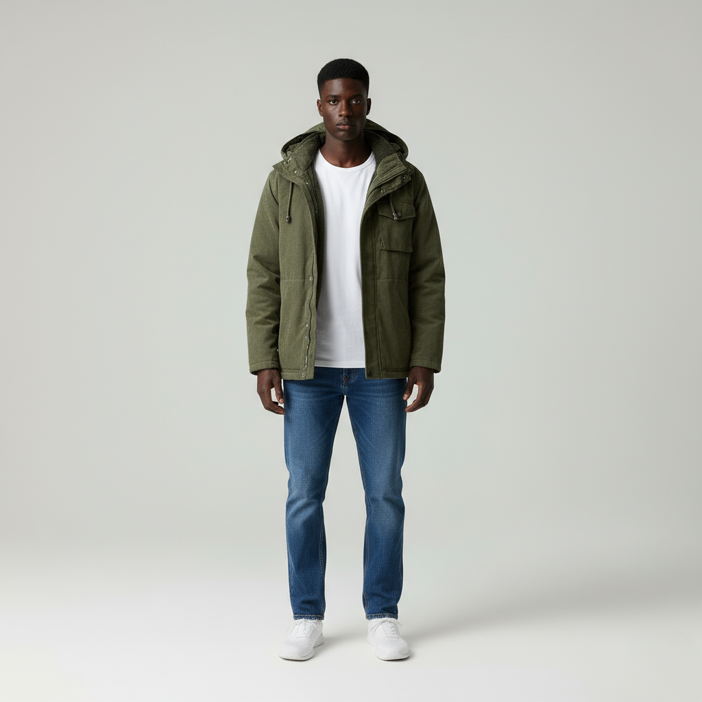 Amari Parka Uomo Invernale con Cappuccio Staccabile