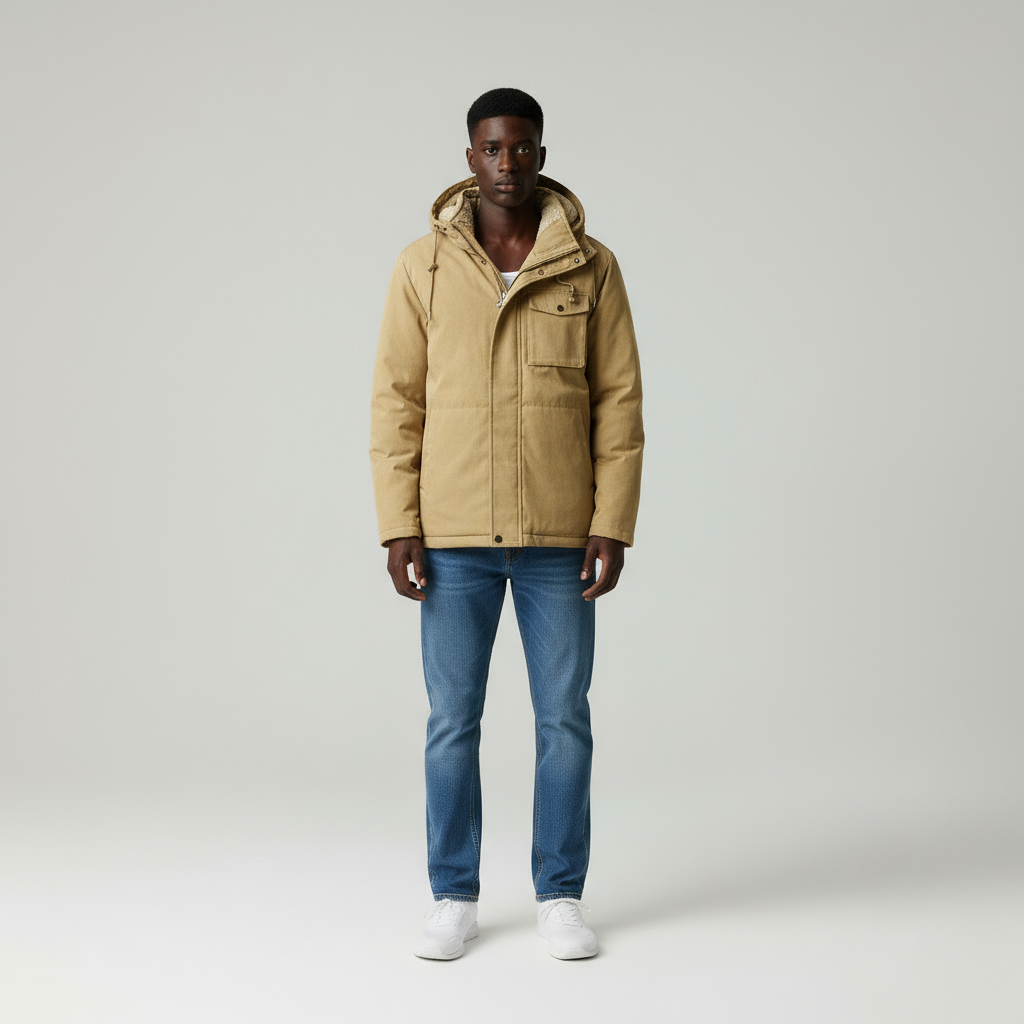 Amari Parka Uomo Invernale con Cappuccio Staccabile