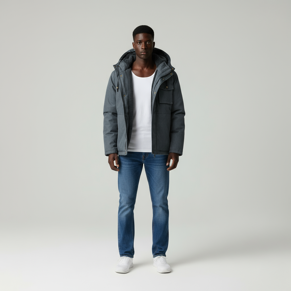 Amari Parka Uomo Invernale con Cappuccio Staccabile