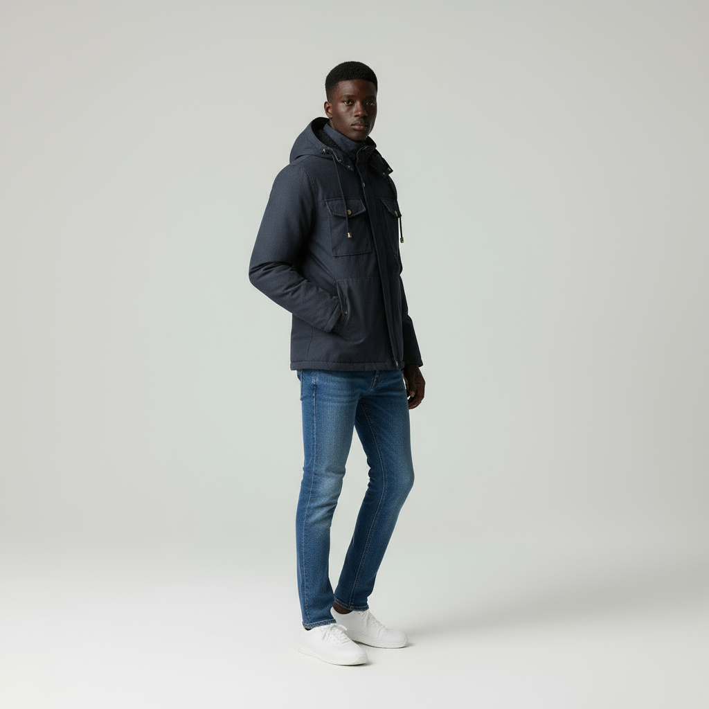 Amari Parka Uomo Invernale con Cappuccio Staccabile