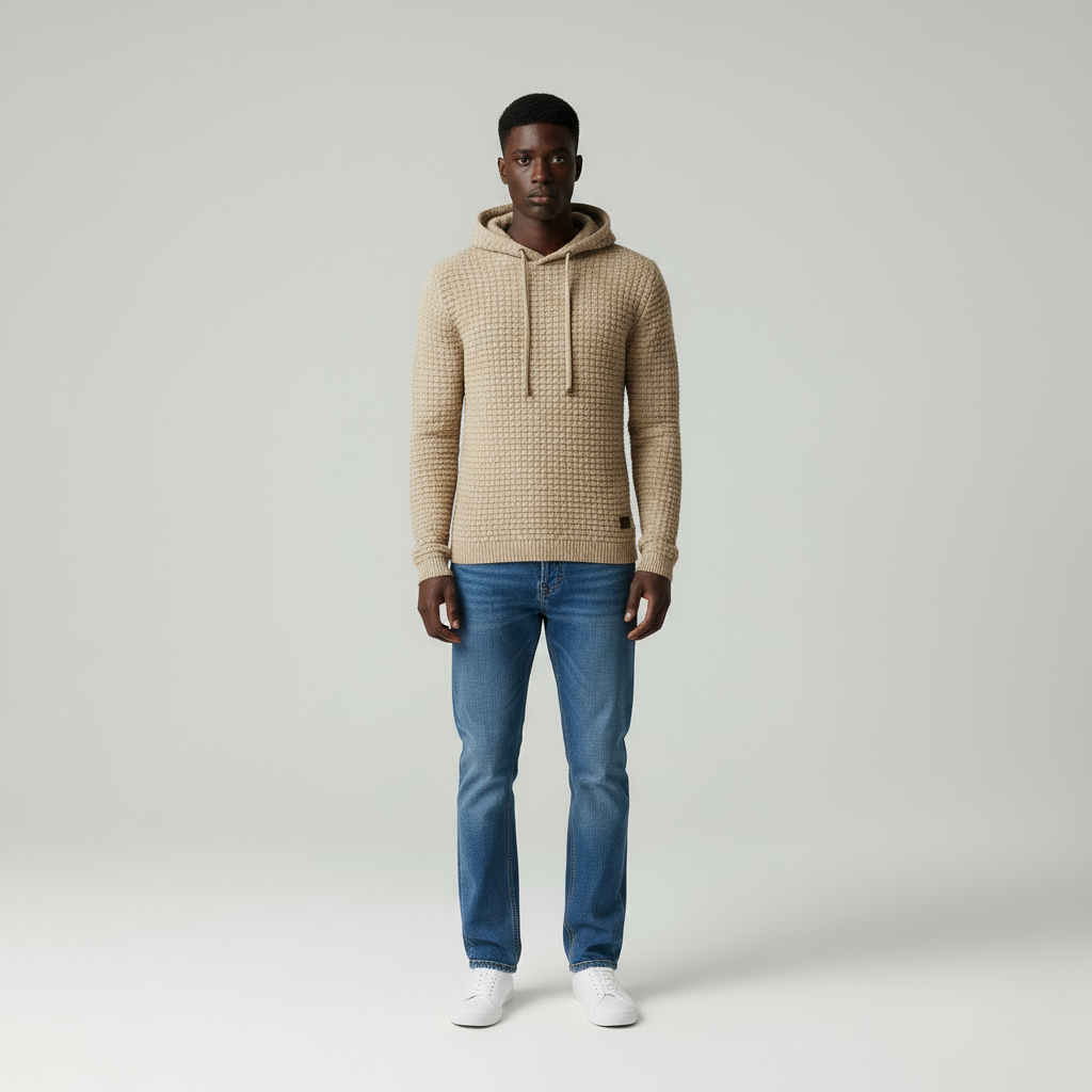 Lucas Felpa con cappuccio in maglia strutturata