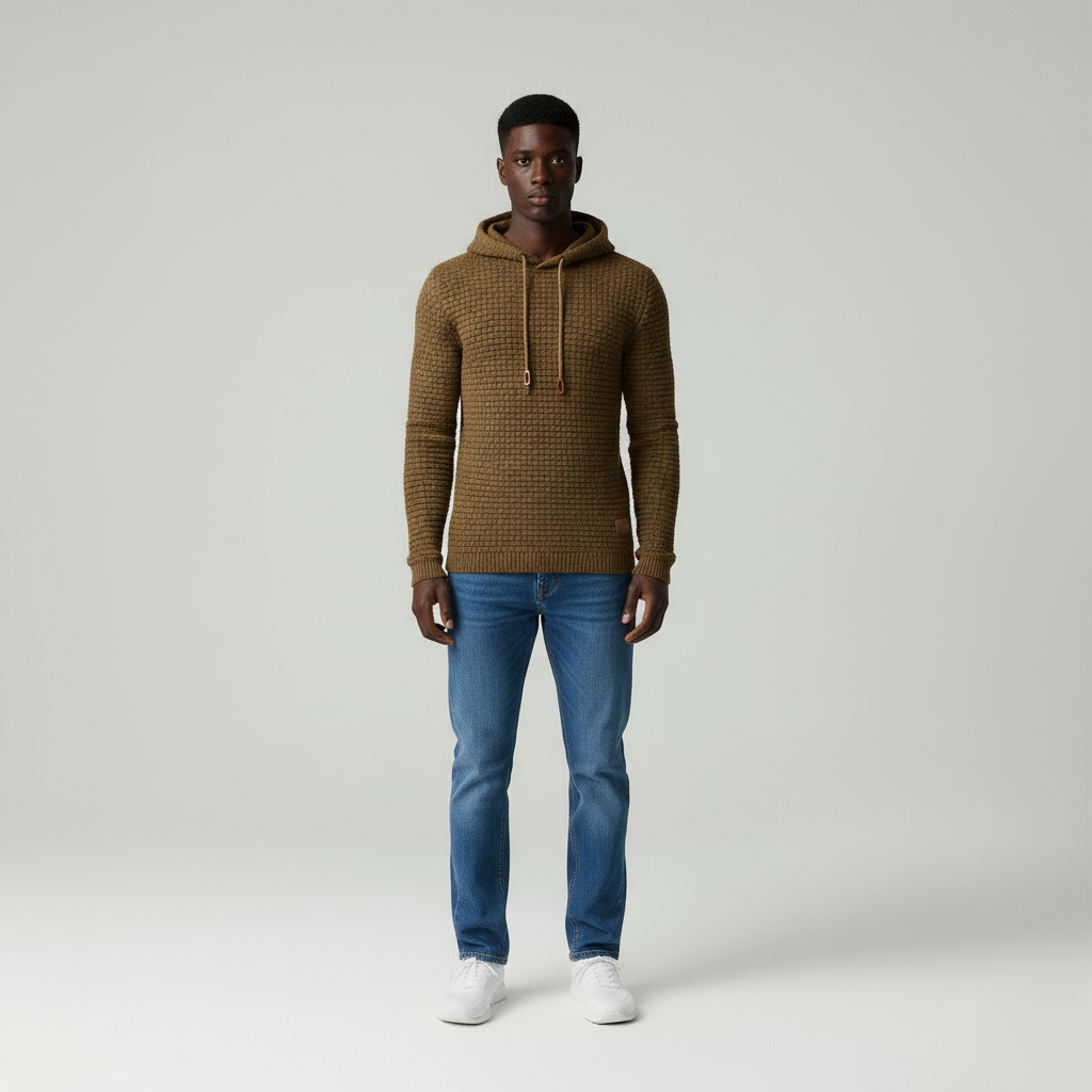 Lucas Felpa con cappuccio in maglia strutturata