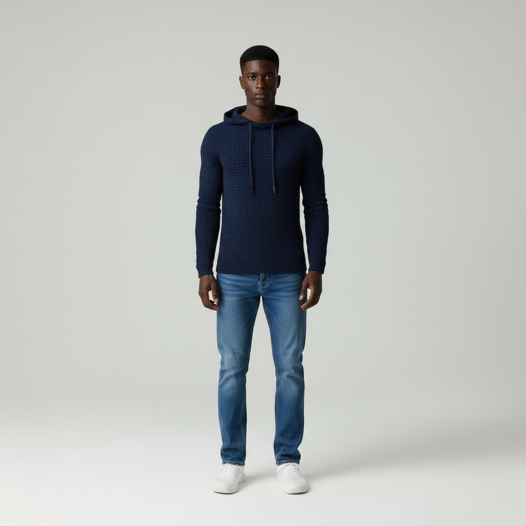 Lucas Felpa con cappuccio in maglia strutturata