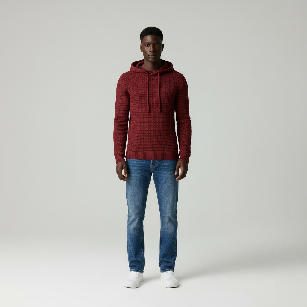 Lucas Felpa con cappuccio in maglia strutturata