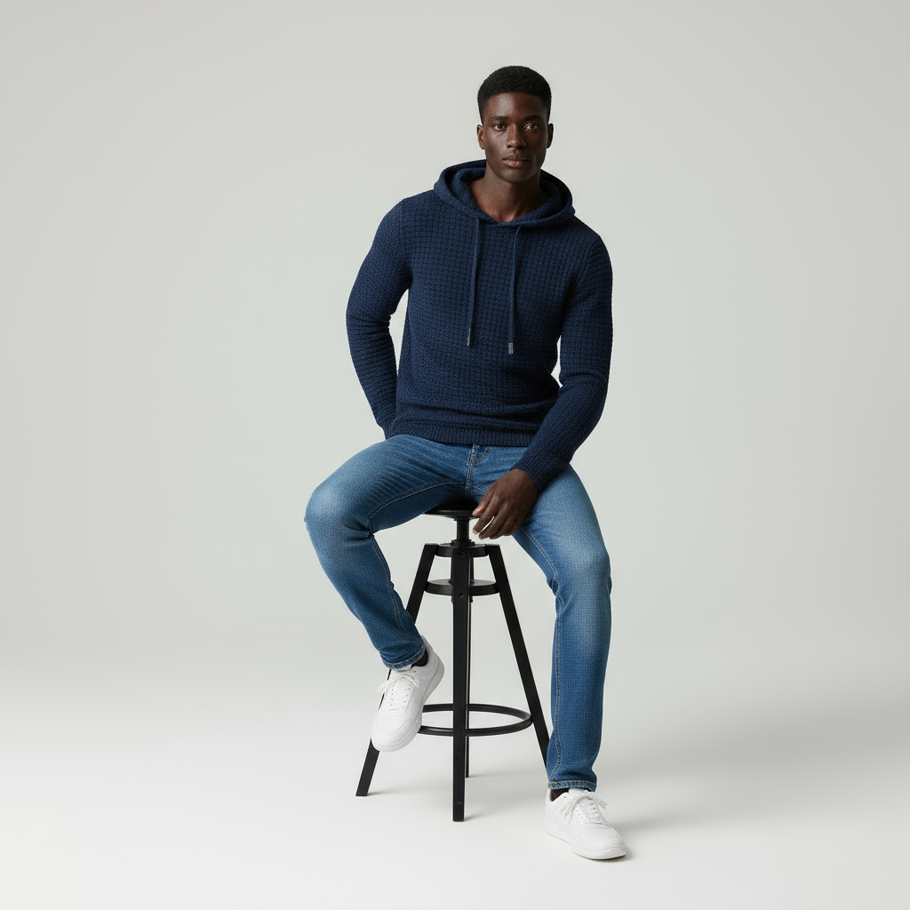 Lucas Felpa con cappuccio in maglia strutturata