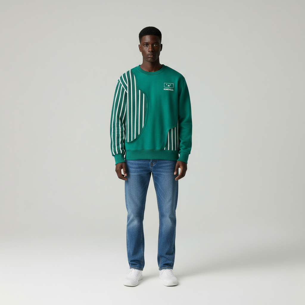 Enzo Camicia patchwork  con elegante stampa a righe