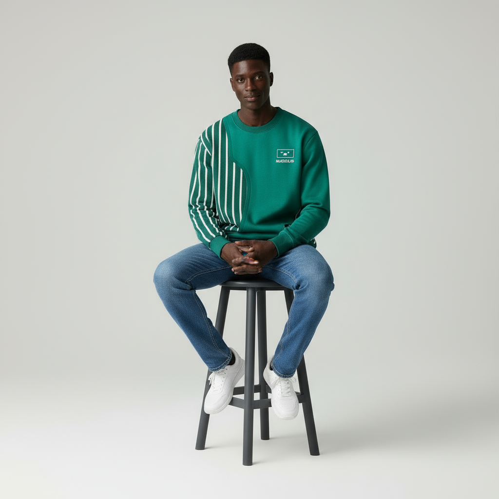 Enzo Camicia patchwork  con elegante stampa a righe