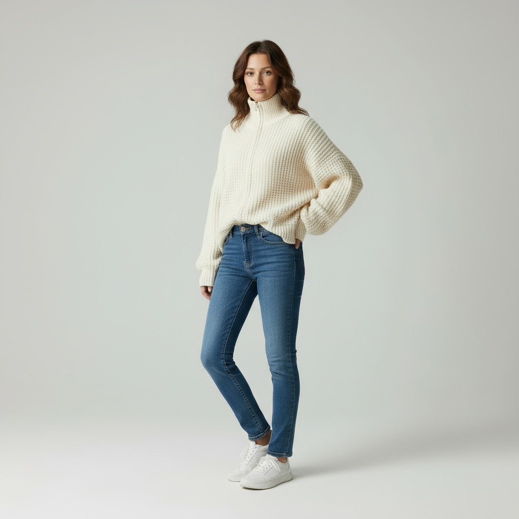 Dolcevita Donna con Zip in Stile Chic