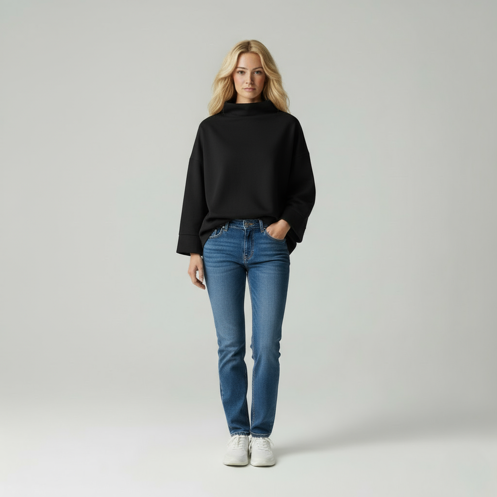 Czarina con Collo Drappeggiato e Maniche Voluminose