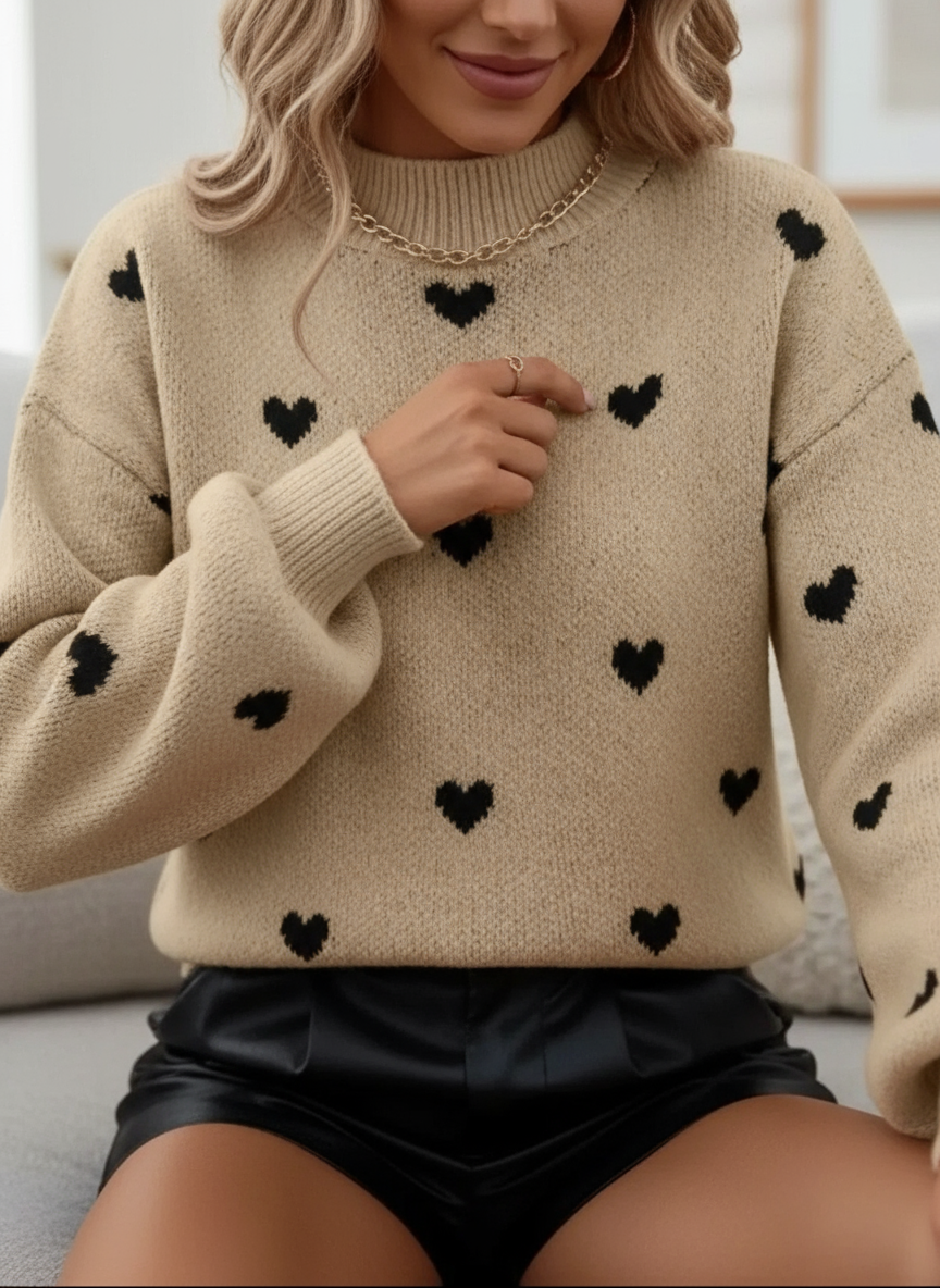 Carmela Cuori Beige in Maglia Chic