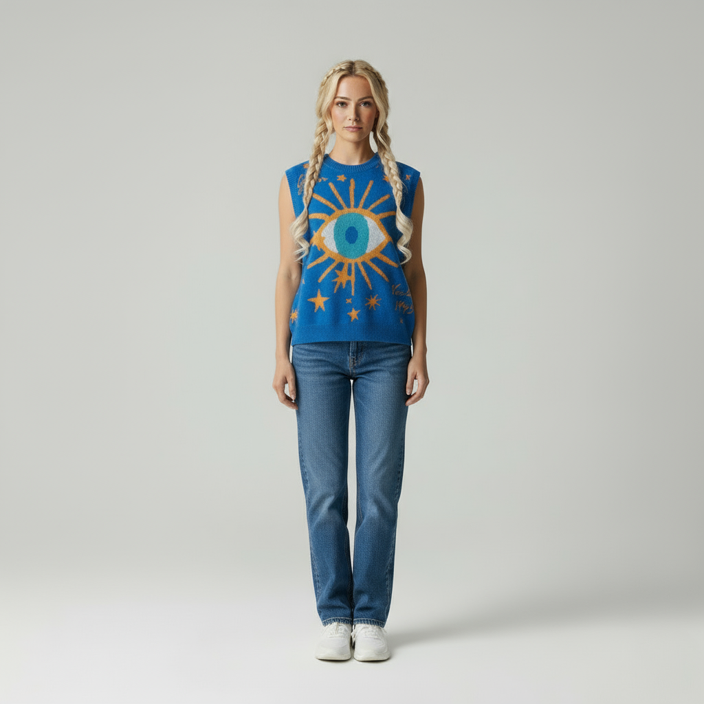 Gilet Maglia Intarsio Occhio - Stile Chic