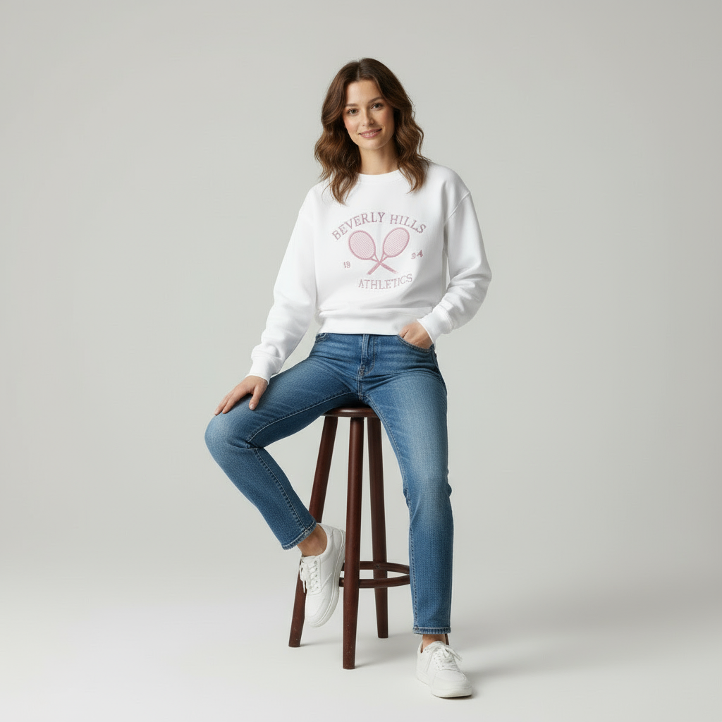 Felpa Girocollo Philothea Ricamo Tennis