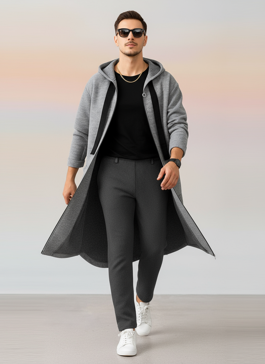 Marc Giacca lunga con cappuccio  in stile moderno