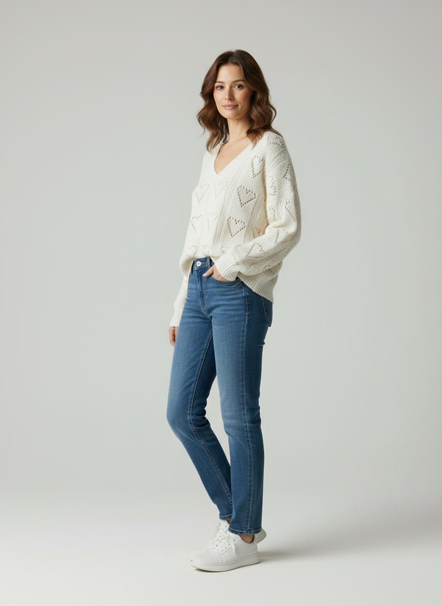 Naomi in Maglia Traforata a Cuori