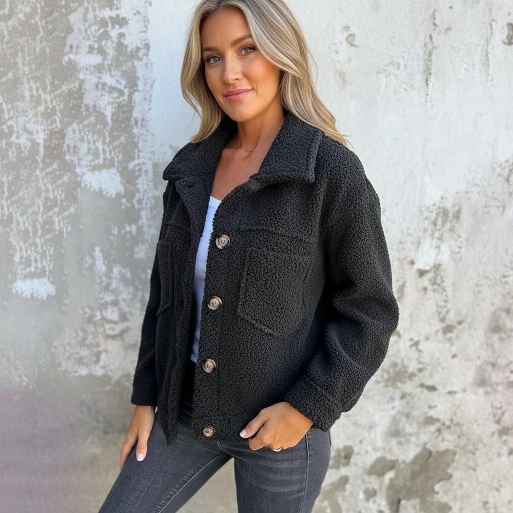 Cappotto Corto Teddy Dion – Morbido con Revers