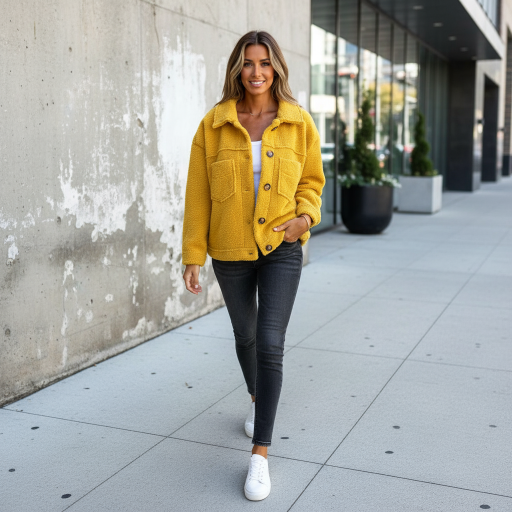 Cappotto Corto Teddy Dion – Morbido con Revers