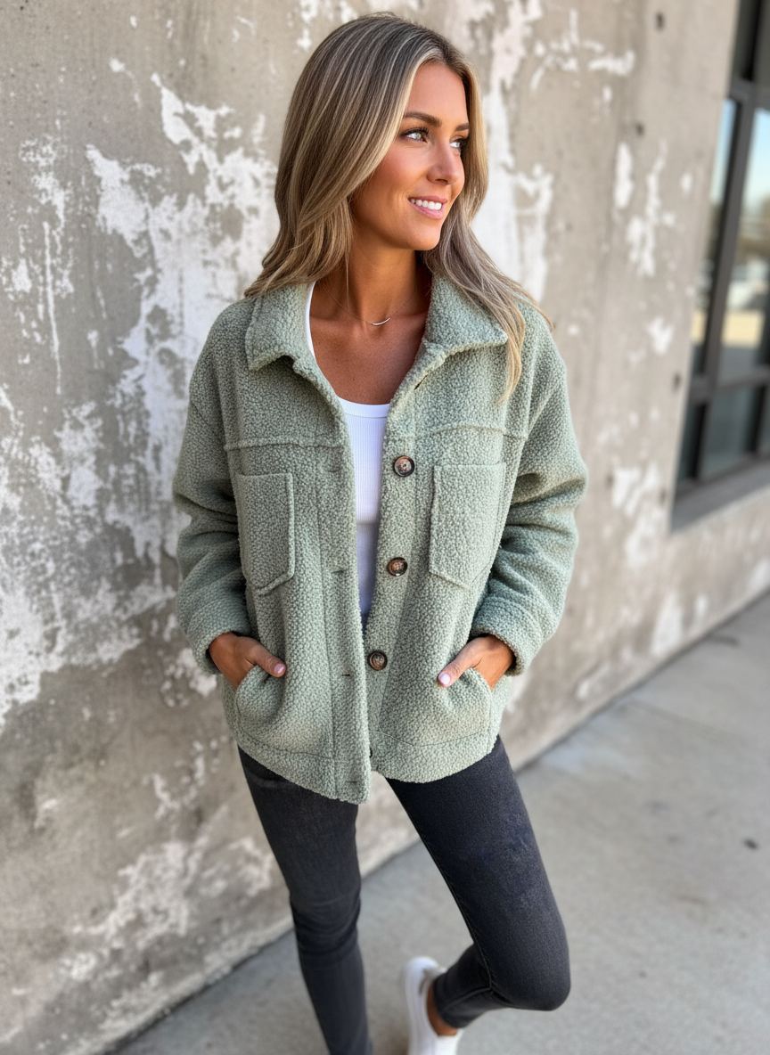 Cappotto Corto Teddy Dion – Morbido con Revers