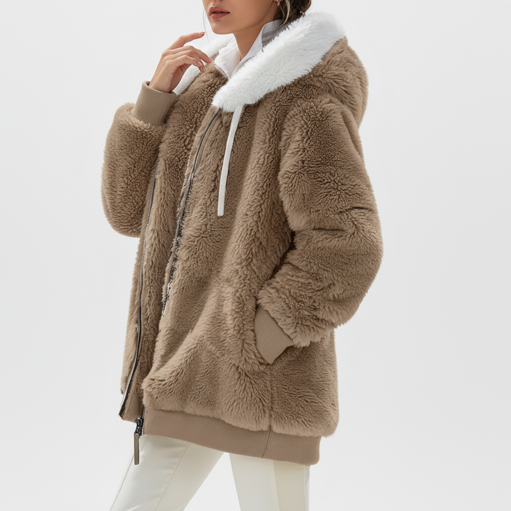 Elena Giacca in Pile con Cappuccio