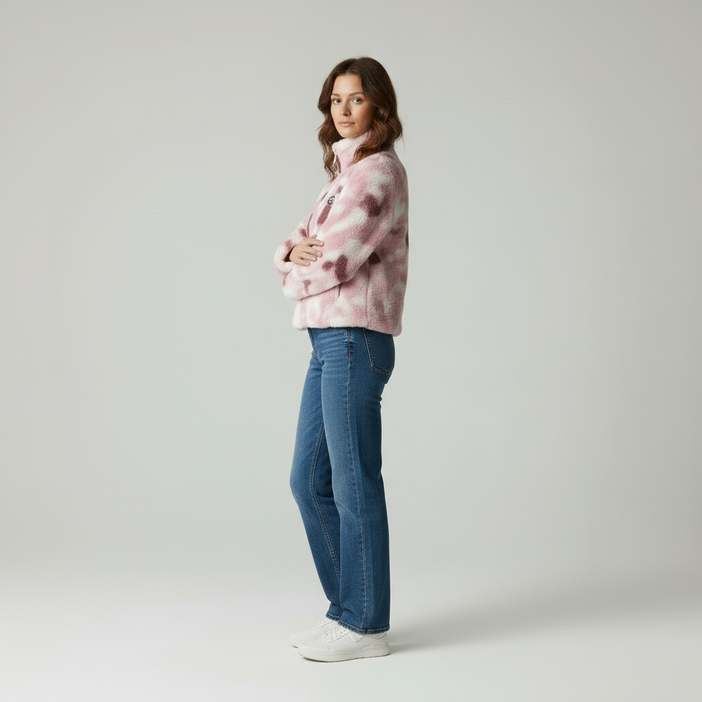 Nila Elegante giacca in Pile Tie-dye