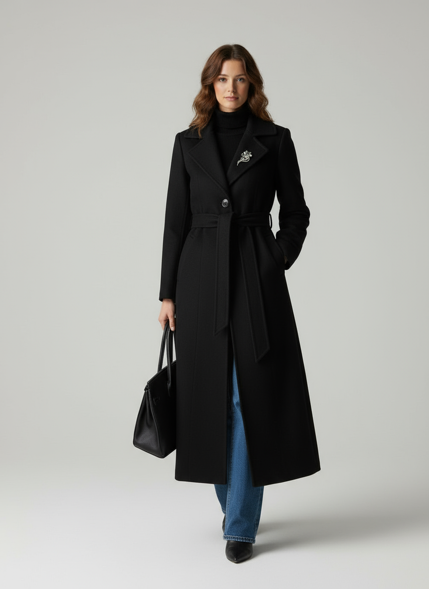 Cappotto lungo in lana Elora Modern Elegance