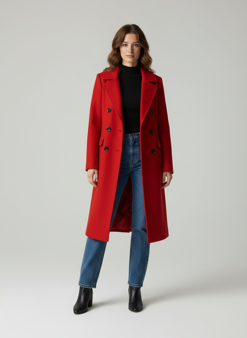 Cappotto lungo in lana Elora Modern Elegance