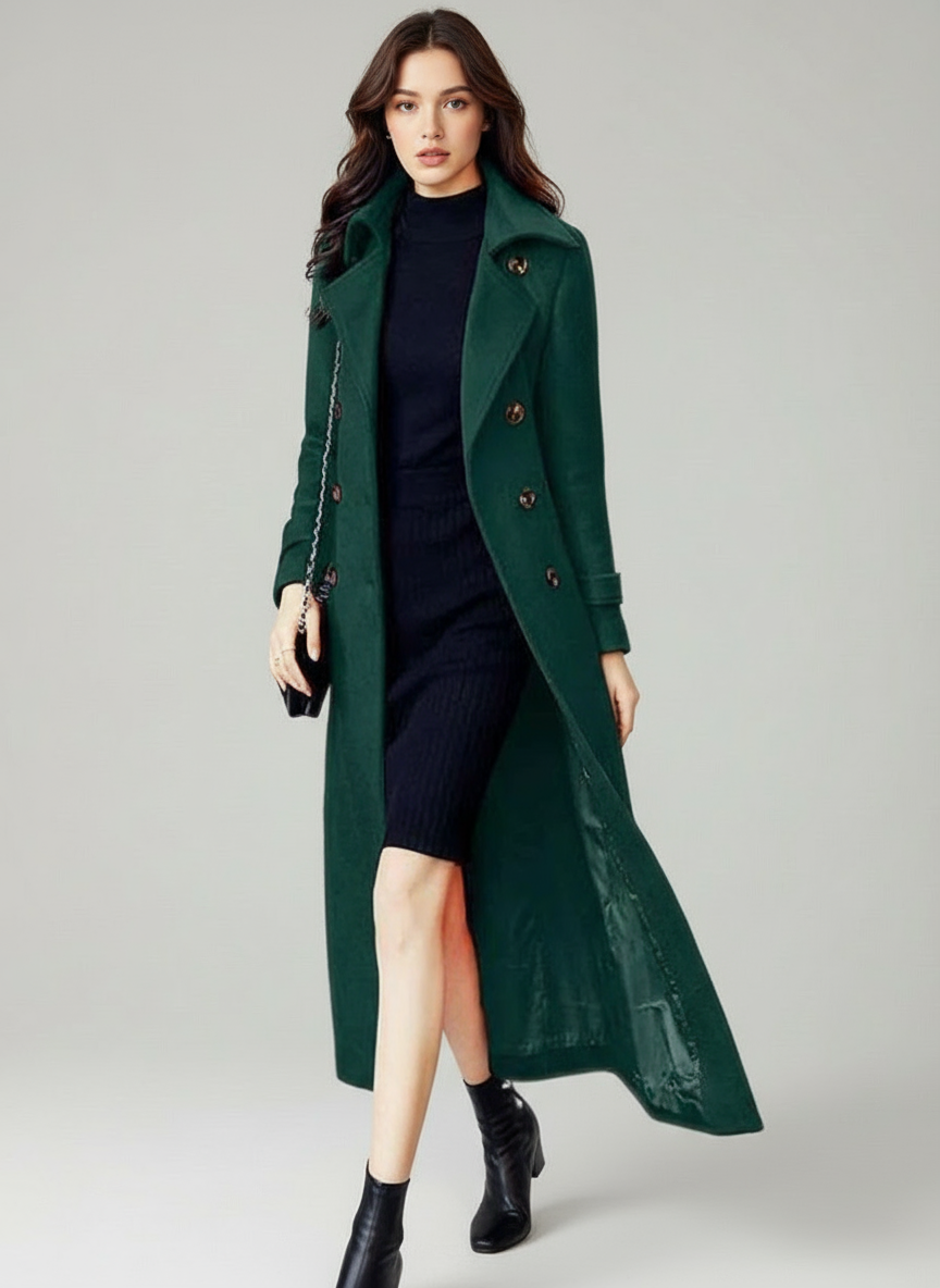 Cappotto lungo in lana Elora Modern Elegance