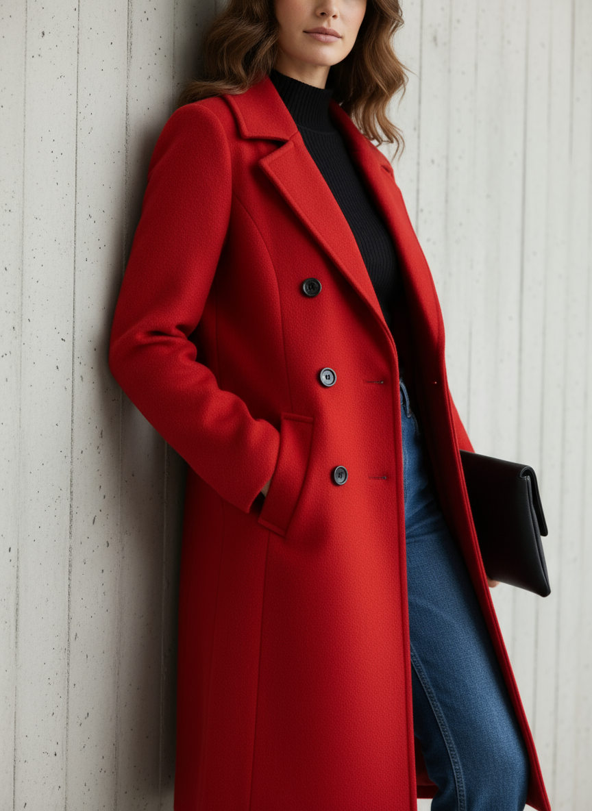 Cappotto lungo in lana Elora Modern Elegance