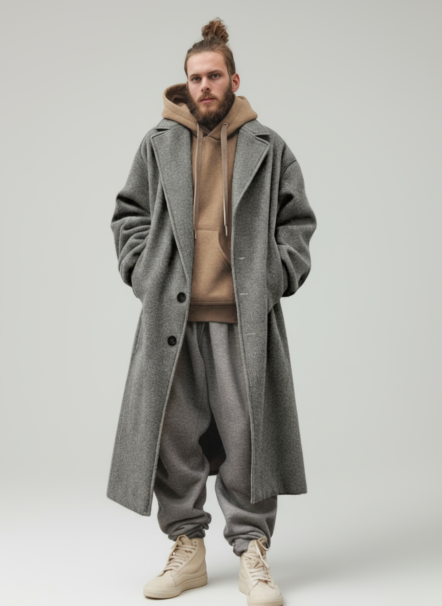 Lorenzo Cappotto Foderato in Tweed Stile Moderno